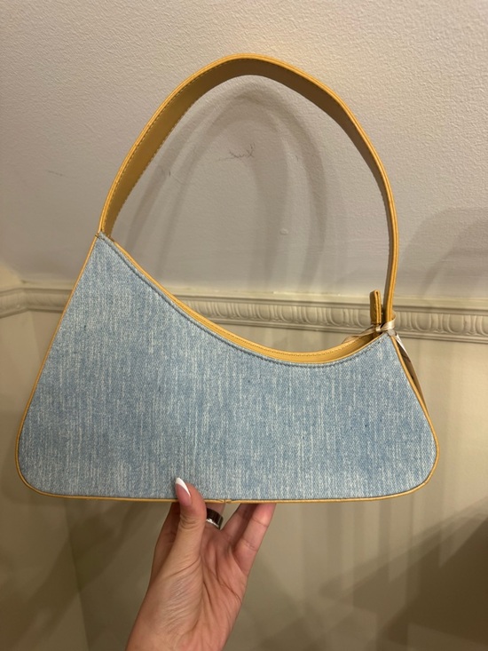 Handbags - Denim and Tan Shoulder Bag